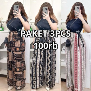 PROMO Paket Murah Isi 3 Pcs Celana Hommy Kekinian Celana Panjang Wanita Kulot Hommy Bahan Rayon Viscose Premium Import Terbaru 2025 Viral Size Jumbo XXL