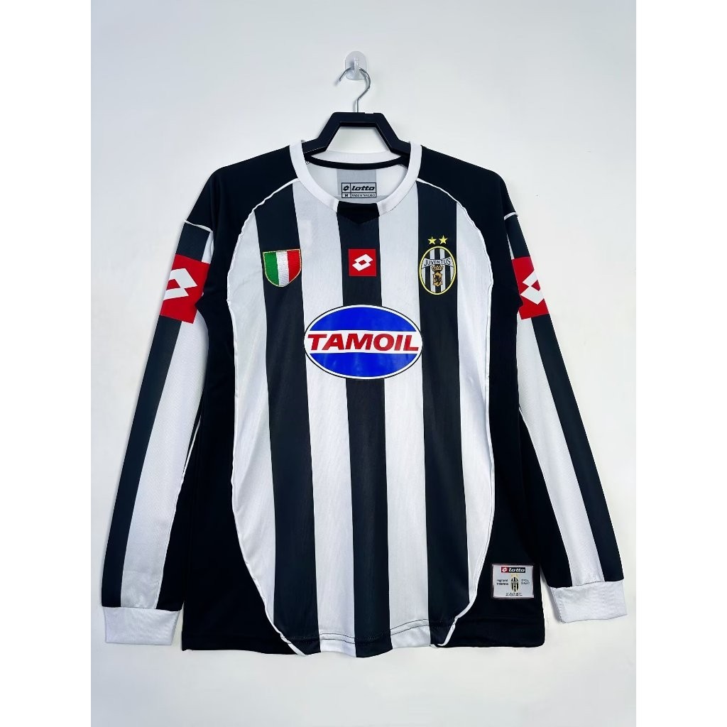 Retro 02-03 Juventus แขนยาว retro jersey ฟุตบอลเสื้อยืด NEDVED BELPIERO DAVIDS