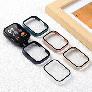 เคสพีซีกระจกนิรภัย for Redmi Watch 3 Active ฝาครอบกันชนฟิล์มป้องกันหน้าจอแข็ง for Smartwatch Xiaomi Mi Watch 3 Lite