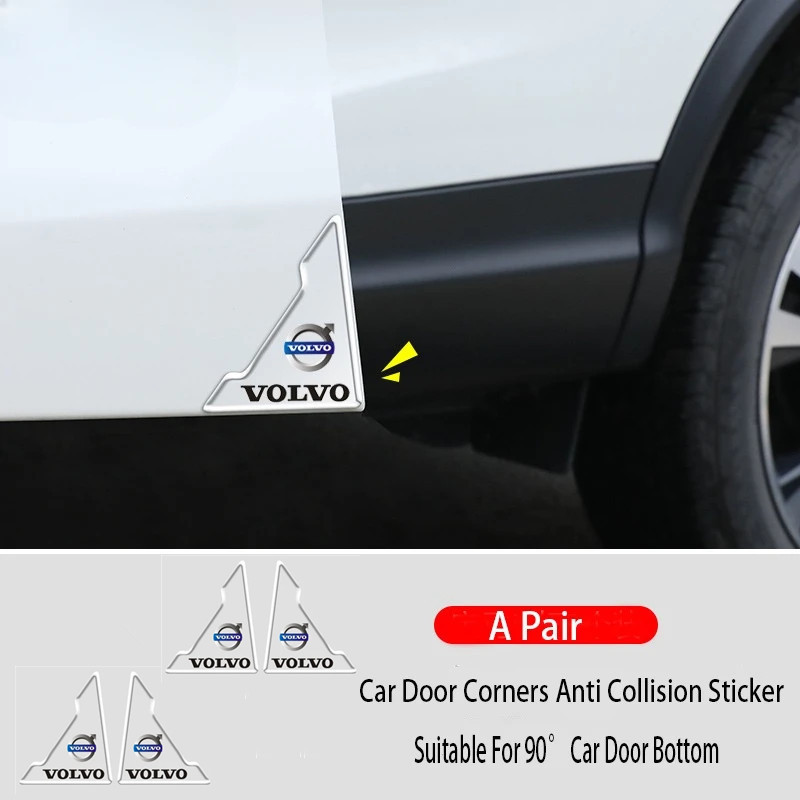 4PCS เหมาะสําหรับ Volvo S6 S80 XC90 V60 XC40 C40 XC60 สติกเกอร์กันชนมุมประตูรถเพื่อป้องกันการชนกัน