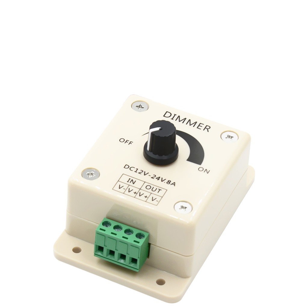 Led Dimmer สวิตช์ลูกบิดด้วยตนเอง PWM Monochrome Light Strip Light Bar Controller ช่องเดียว 8A แรงดันไฟฟ้าต่ํา 12-24V