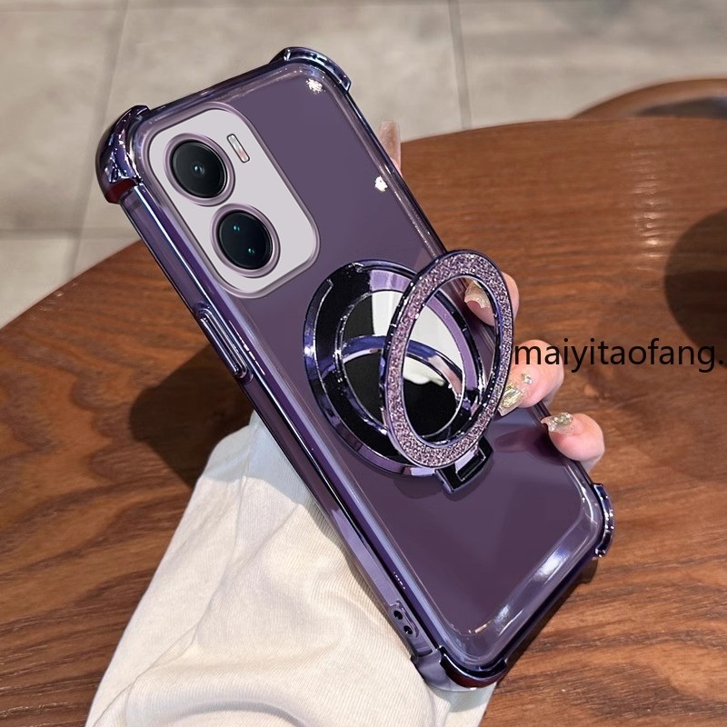 สําหรับvivo Y16 5G 2022 Y16 4G VIVO Y03 Y18 4Gเคสโทรศัพท์กันกระแทก3Dกระจกแต่งหน้าผู้ถือใหม่นุ่มกรณีS