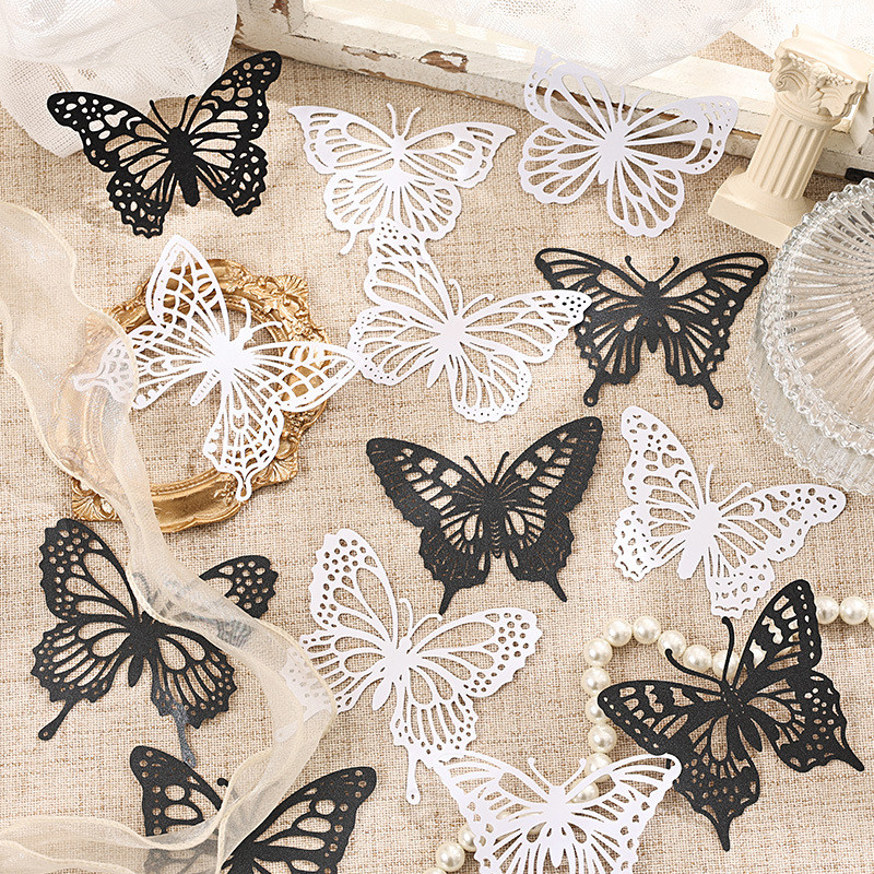 Journamm 20pcs Hollow Out มือกระดาษ Planner Aesthetics Art Scrapbooking วัสดุกระดาษ Hand Made DIY Junk Journal อุปกรณ์