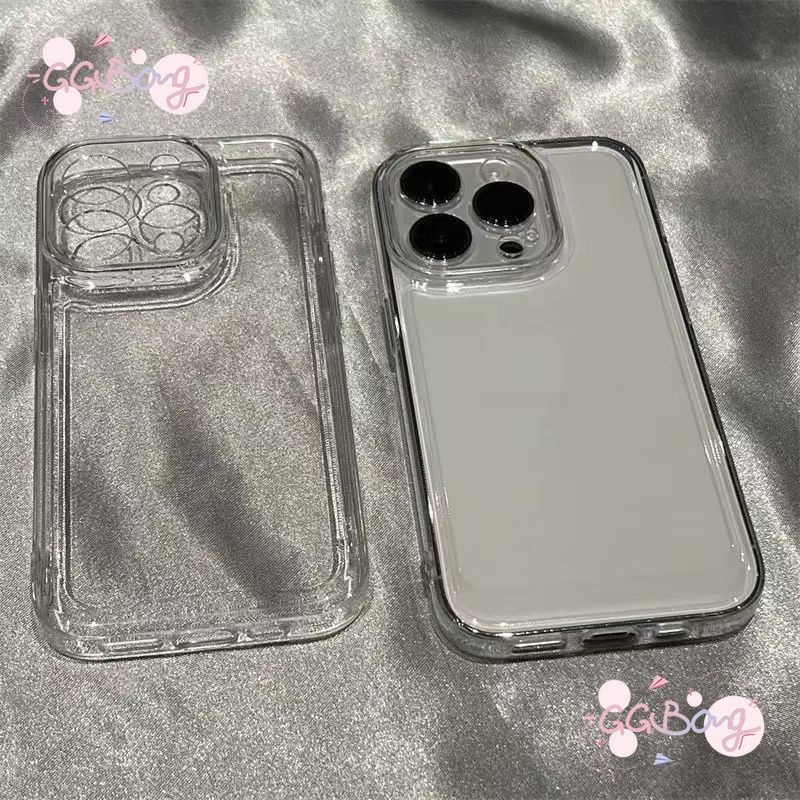แฟชั่นสีทึบ โปร่งใส ซิลิโคน กันกระแทก นุ่ม เคส เคสไอโฟน 16 14 11 15 13 12 Pro Max 16 XR 14 15 7 8 6s Plus XS Max X SE