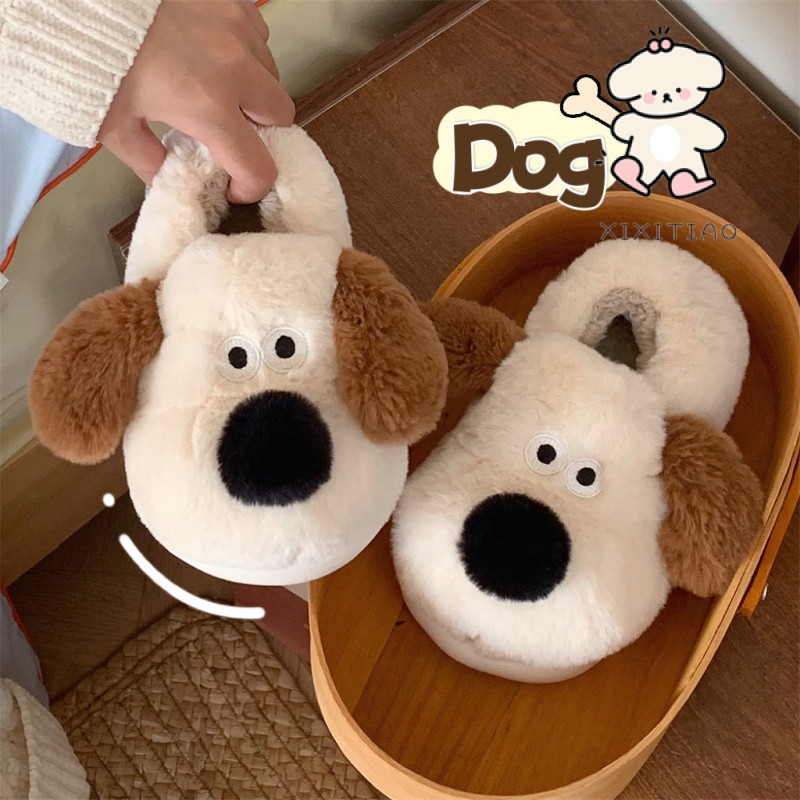Xixitiao Confinement รองเท ้ าแตะผ ้ าฝ ้ ายน ่ ารัก Master PPR สุนัขสไตล ์ ใหม ่ Warm Plush บ ้ านในร ่ มสบายๆนุ ่ มหญิงฤดูใบไม ้ ร ่ วงฤดูหนาว