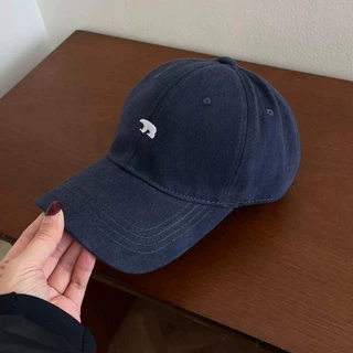 Halo studio พร้อมส่ง🔥หมวกเบสบอลสไตล์เกาหลีสตรี การเย็บปักถักร้อยหมีขั้วโลก bear cap