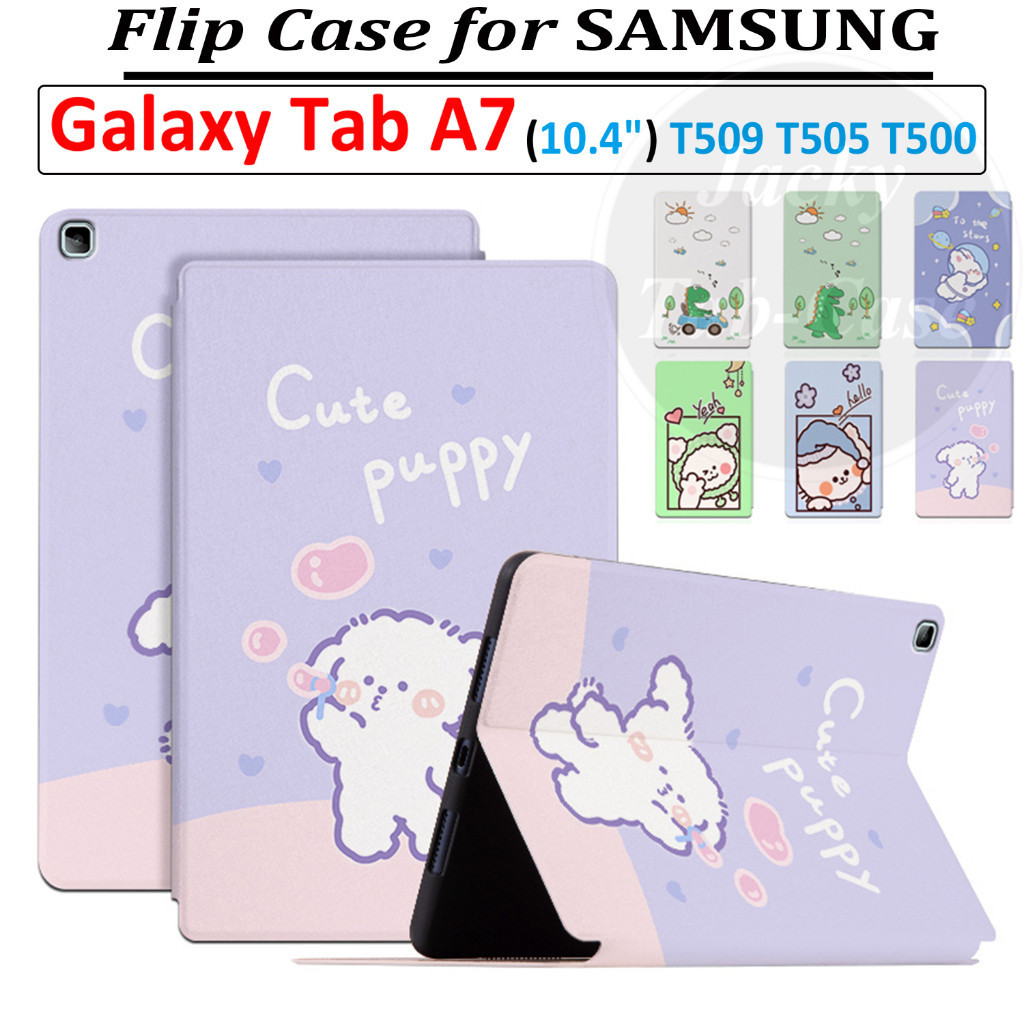 เคส Samsung Galaxy Tab A7 10.4 (2020/2022) SM-T509 T500 T505 เคสแท็บเล็ตลายน่ารัก TabA7 10.4" SM-T500 Wi-Fi SM-T505 LTE คุณภาพสูงหนังฝาครอบขาตั้ง Heavier PU