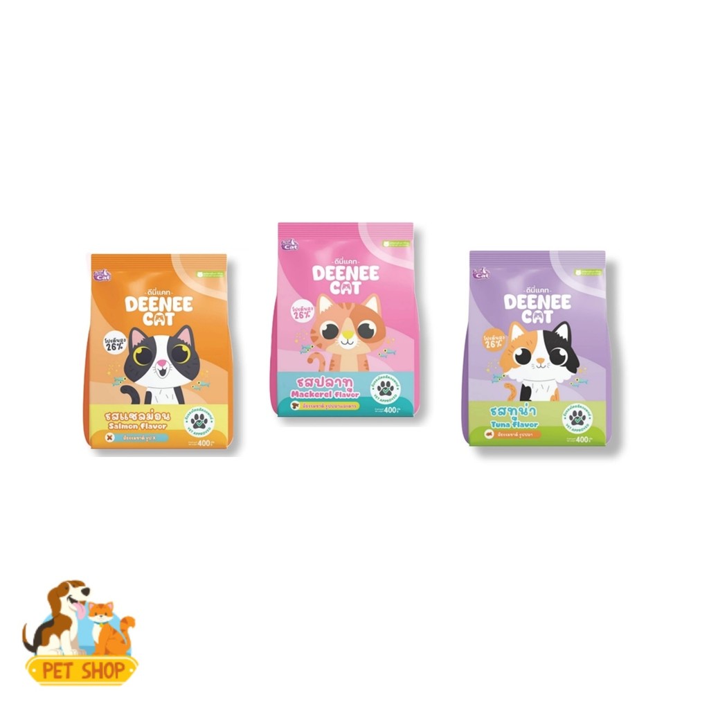 อาหารแมว Deenee Cat สูตรสำหรับอายุ 1 ปีขึ้นไป 400 กรัม