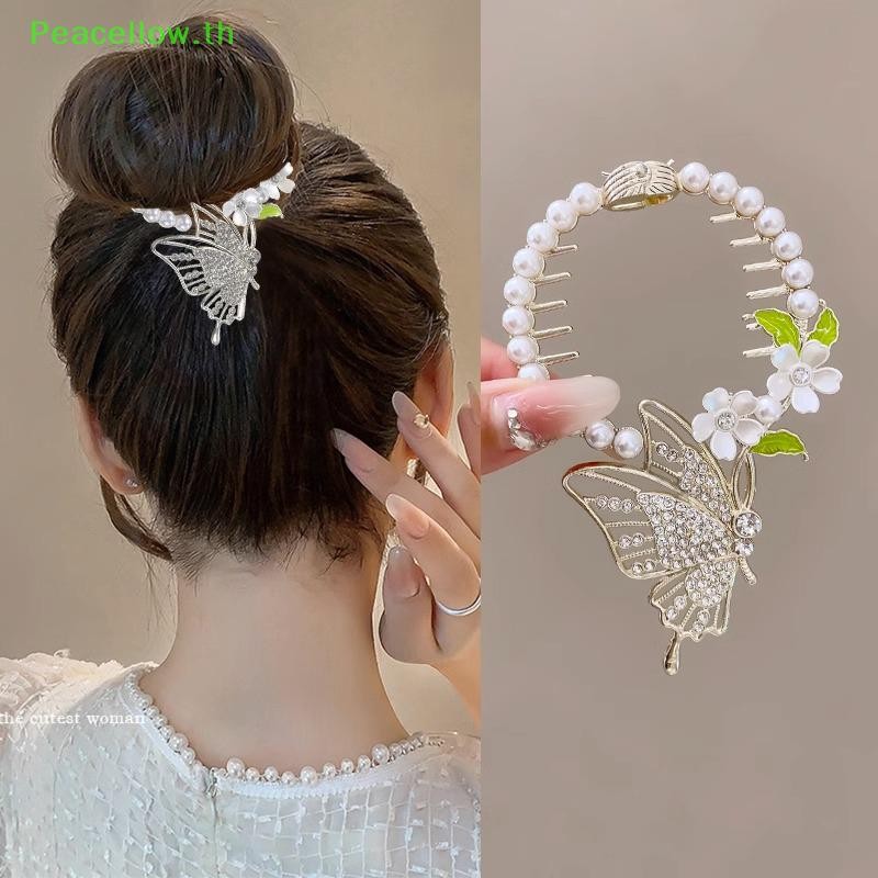 คลิปกรงเล็บผมดอกไม้กล้วยไม้ Peacellow พร้อมพู่ - เครื่องประดับผม TH - รูปที่ 5