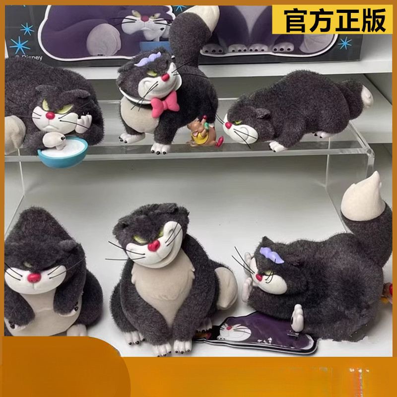 【พร้อมส่ง】ตุ๊กตาฟิกเกอร์ฟล็อคซีรีส์ Bad Cat Lucifer แบบบลายด์บ็อกซ์ ของตกแต่งบนโต๊ะ