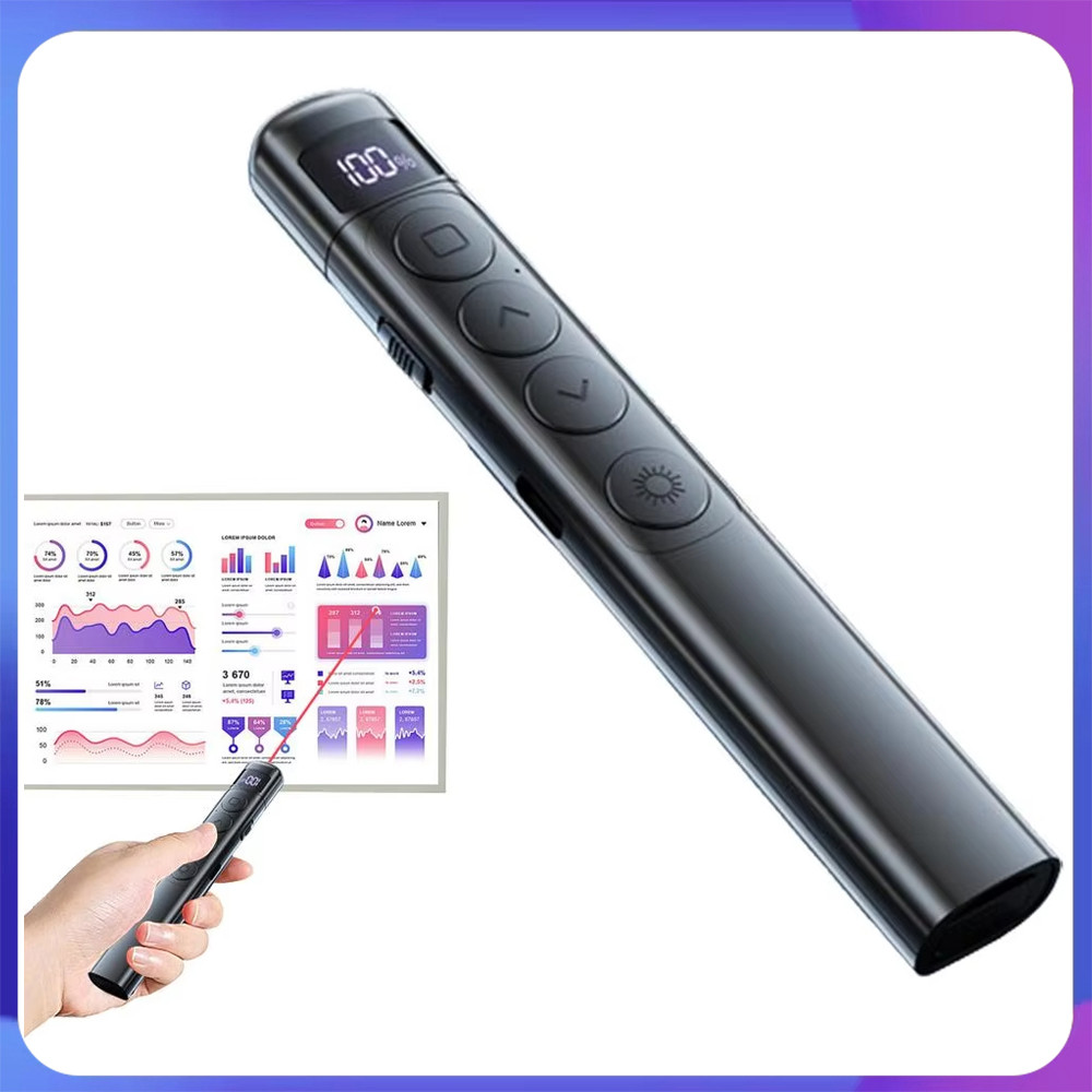 [Youyue] Clicker พร้อมตัวควบคุมการนําเสนอไร้สายแบบตัวชี้สีแดง อุปกรณ์นําเสนอเครื่องมือระดับตามหลักสร