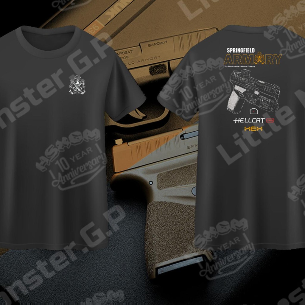 เสื้อยืดผ้าฝ้าย 100% แขนสั้น Springfield Armory Hellcat Pro คุณภาพสูง 321