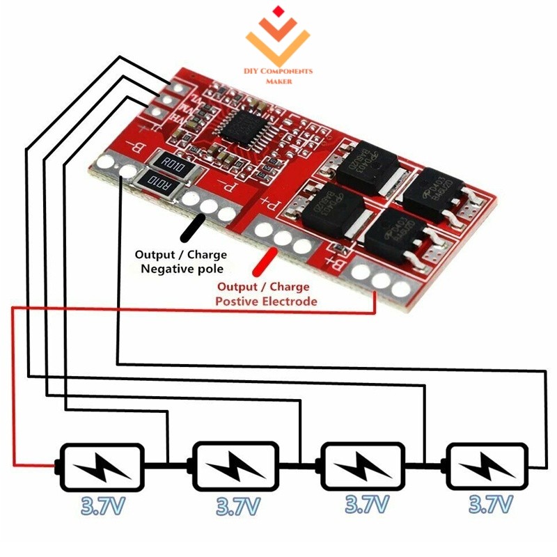 4s 3.7V 30A High Current Li-Ion Balance BMS ป้องกัน PCB Board 14.4V 14.8V 16.8V
