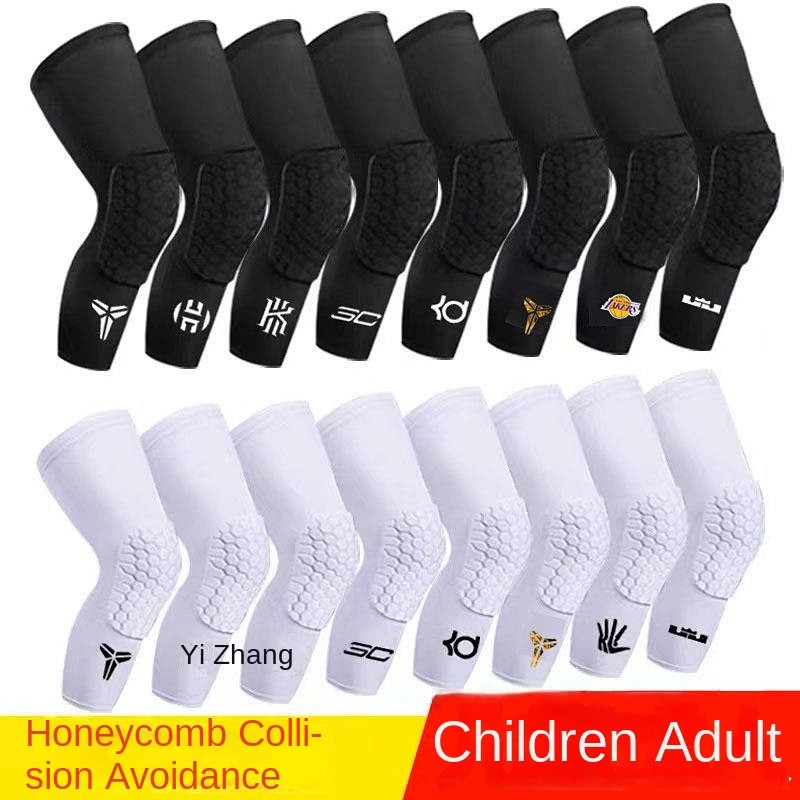 【Ready Stock】 Basketball Children's Sports Kneecaps Leggings Honeycomb Anti-Collision Protective Gear Knee Pad Professional Men's and Women's Running Long One TUvu