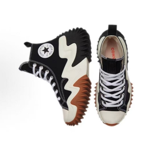 ( พร้อมส่งในไทย)Converse Run Star Motion Chuck Taylor SEASONAL เวลาว่าง สูงด้านบน รองเท้าผ้าใบ ยูนิเซ็กส์ กันลื่น สีดำ