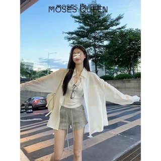 MOSESQUEEN เสื้อแขนยาวแบบบางและนุ่มนวล | ชุดแฟชั่นฤดูใบไม้ผลิ | ผ้าเนื้อสัมผัสอ่อนนุ่มและละเอียด | เสื้อสำหรับเดินทางที่สง่างาม # 62830
