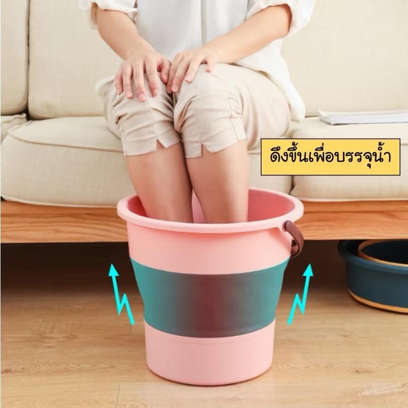 ถังน้ำพับเก็บได้ ถังน้ำพลาสติก ถังใส่น้ำประหยัดเนื้อที่ พกพาสะดวก ขนาด 4.6/10/16.8 ลิตร