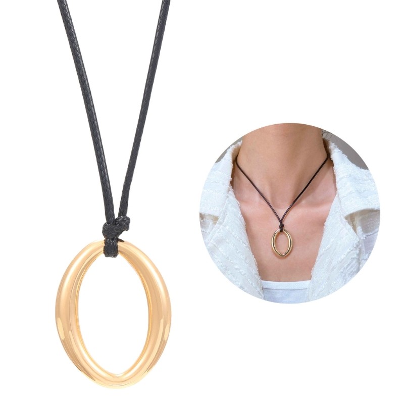 Cutie Stylish Wax Cord Necklace สร้อยคอเฉพาะ สร้อยคอที่โดดเด่น จี้เรขาคณิต