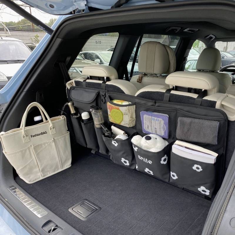 【Ready Stock】 New Car Trunk Hanging Storage Bag Car Storage Box Thickened Car Seat Back Multifunctional Storage Bag 98Is