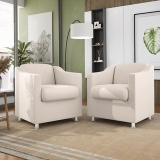 Kit 02 Poltronas Recepção Consultório Suede – Balaqui Decor