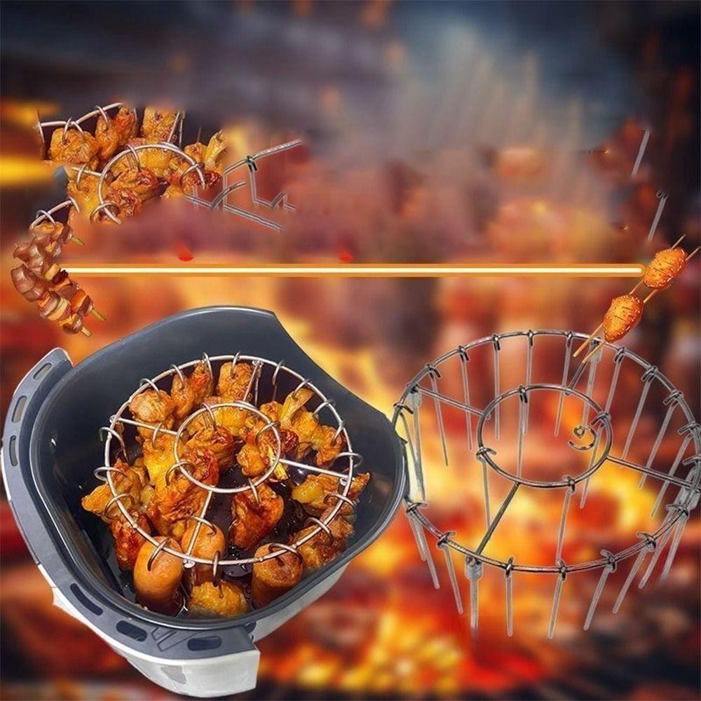 คอสซี่ ตะแกรงย่างแนวตั้ง, ตะแกรงสตริงที่ถอดออกได้ผู้ถือเสียบ, สแตนเลส 12/24/49เข็มอบสําหรับอุปกรณ์เสริมหม้อทอดอากาศ - รูปที่ 3