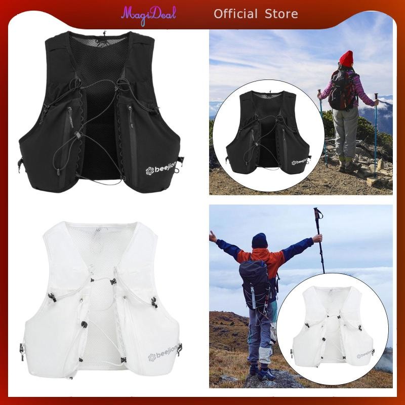 Magideal Hydration Vest Sport Bag กระเป๋าเป้สะพายหลังสําหรับวิ่งวิ่งเทรล Jogging Climbing White