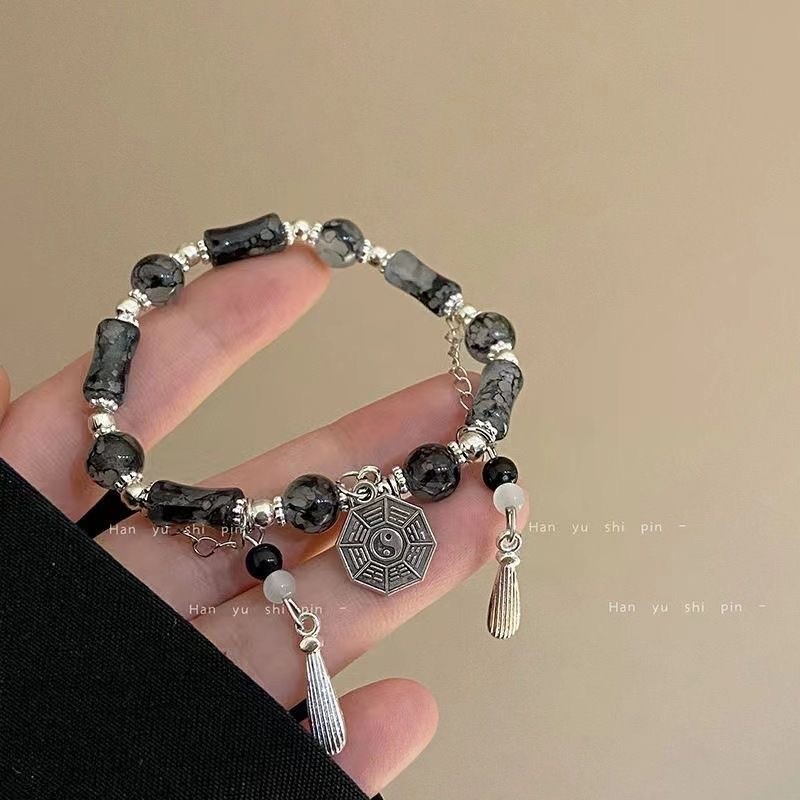 สร้อยข้อมือ นี้ จิ ซุบซิบ จีนลูกปัดสีดําสร้อยข้อมือหมึกคู่สไตล์เดียวกันปลอดภัยสร้อยข้อมือหลากสี