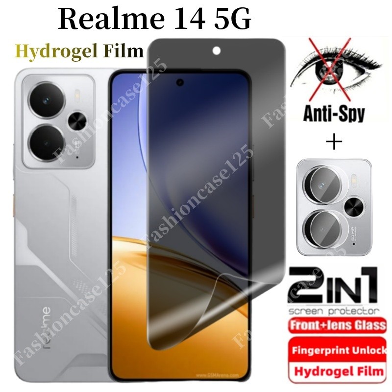 2in1 Realme 14 14T 5Gความเป็นส่วนตัวHydrogelฟิล์มAnti-Spyคลุมทั้งหมดป้องกันหน้าจอสําหรับRealme 14 14