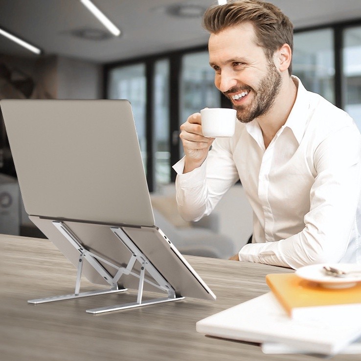 แท่นวางไอแพด โน๊ตบุ๊ค ขาตั้งแล็ปท็อป ที่รองโน๊ตบุ๊ค สำหรับวางแมคบุ๊คโน๊ตบุ๊ค ปรับได้ 7 ระดับ - รูปที่ 4