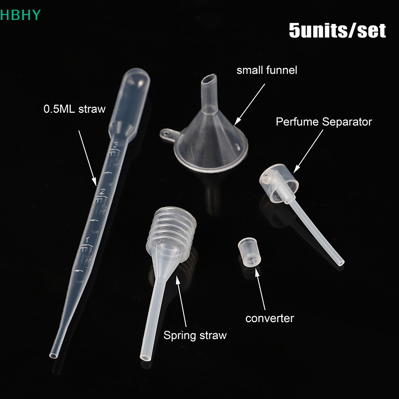 【HB】ชุดเครื่องมือเติม หลอดหยด พลาสติก สําหรับเครื่องสําอาง 5 ชิ้น【HY】