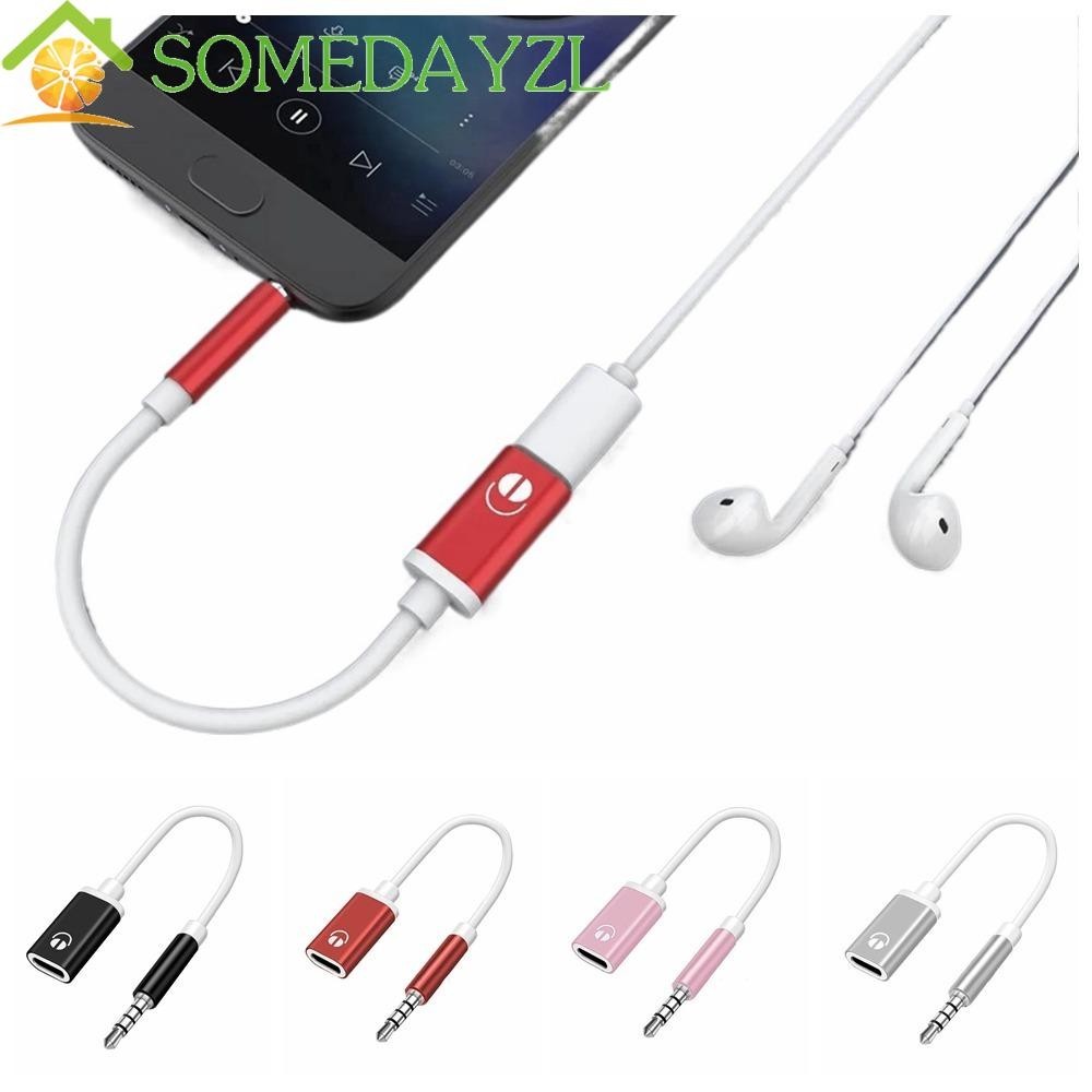 Somedayzl อะแดปเตอร์แปลงหูฟัง Type-C ตัวผู้ 3.5 มม. ตัวเมีย 3.5 มม. ตัวผู้ Type C เป็นแจ็คแปลง 3.5 มม. แปลงหูฟัง 3 5 มม. เป็น Type C