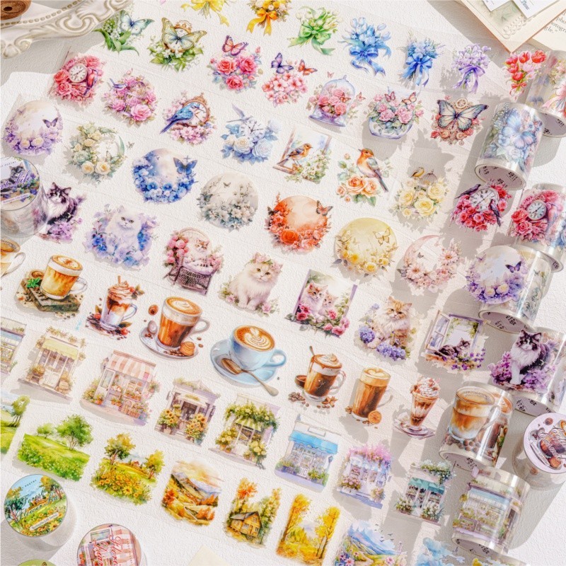 Mr. Paper 200 ซม./โรล เทปกันน้ำ ช่อดอกไม้โรแมนติก ร้านดอกไม้แมว ชุดตก แต่งทิวทัศน์ผีเสื้อตัดเทป คุณสมบัติการประกอบบัตรเครดิตแบบสร้างสรรค์ การ์ดอวยพร ของขวัญ เทปตก แต่ง