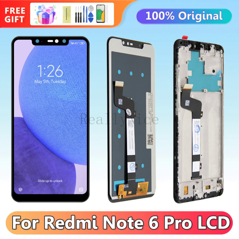อะไหล่หน้าจอสัมผัสดิจิทัล Lcd 6.26 นิ้ว แบบเปลี่ยน สําหรับ Xiaomi Redmi Note 6 Pro M1806E7TG Redmi Note 6 Pro