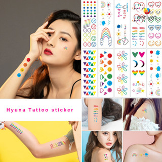 COD🌷1บาทสติ๊กเกอร์รอยสักสายรุ้งหน้ายิ้มน่ารักสีสันสดใสความคิ…