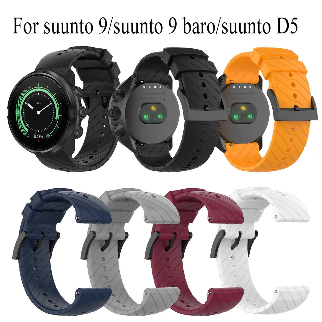 สายนาฬิกาข้อมือซิลิโคน แบบเปลี่ยน สําหรับ Suunto 9 baro Suunto 7 D5 Spartan Sport Wrist HR Fossil Q Hybrid Correa