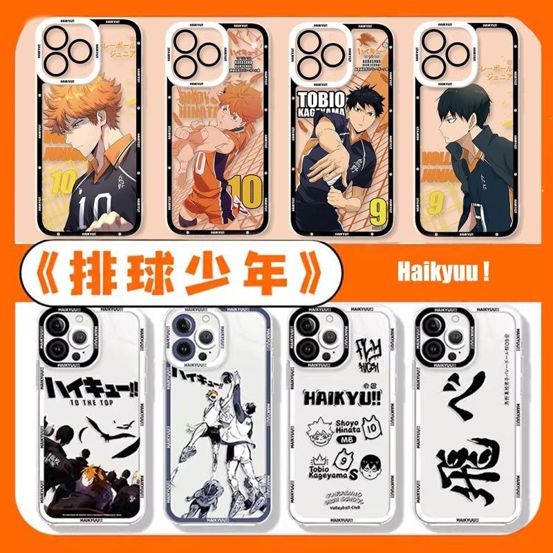 เคสโทรศัพท์สําหรับiphone 15 Pro Max 11 14 13 12 7 8 Plusโทรศัพท์มือถือคลาสสิกซิลิโคนกรณีญี่ปุ่นอะนิเมะวอลเลย์บอลBoy Haikyuu Syouyou Hinata Kageyama Tobioกันชน