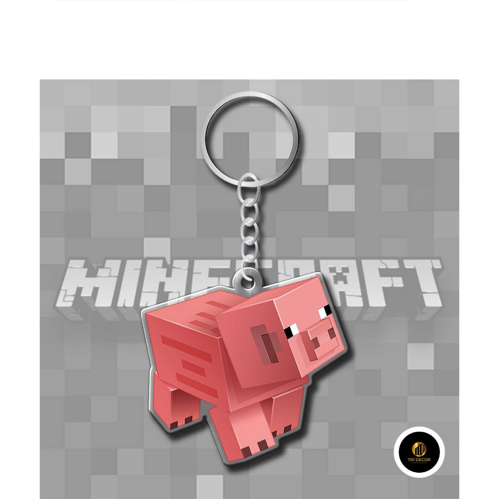 พวงกุญแจเกม Minecraft Steve Use Cu FPS Survival Game อุปกรณ์เสริมพิกเซลน่ารัก