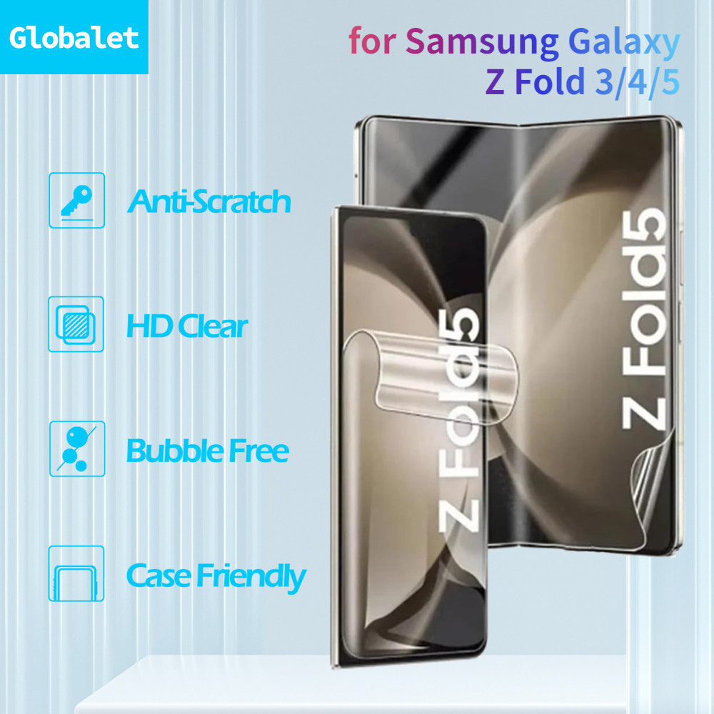 Globalet [60s SELF-HEALING] ฟิล์มไฮโดรเจลสําหรับ Samsung Galaxy Z Fold6 Fold5 พับ 4 3 หน้าจอ Soft Protective Guard Clear สําหรับ ZFold 6 5 Fold3 Fold4 ป้องกันหน้าจอ