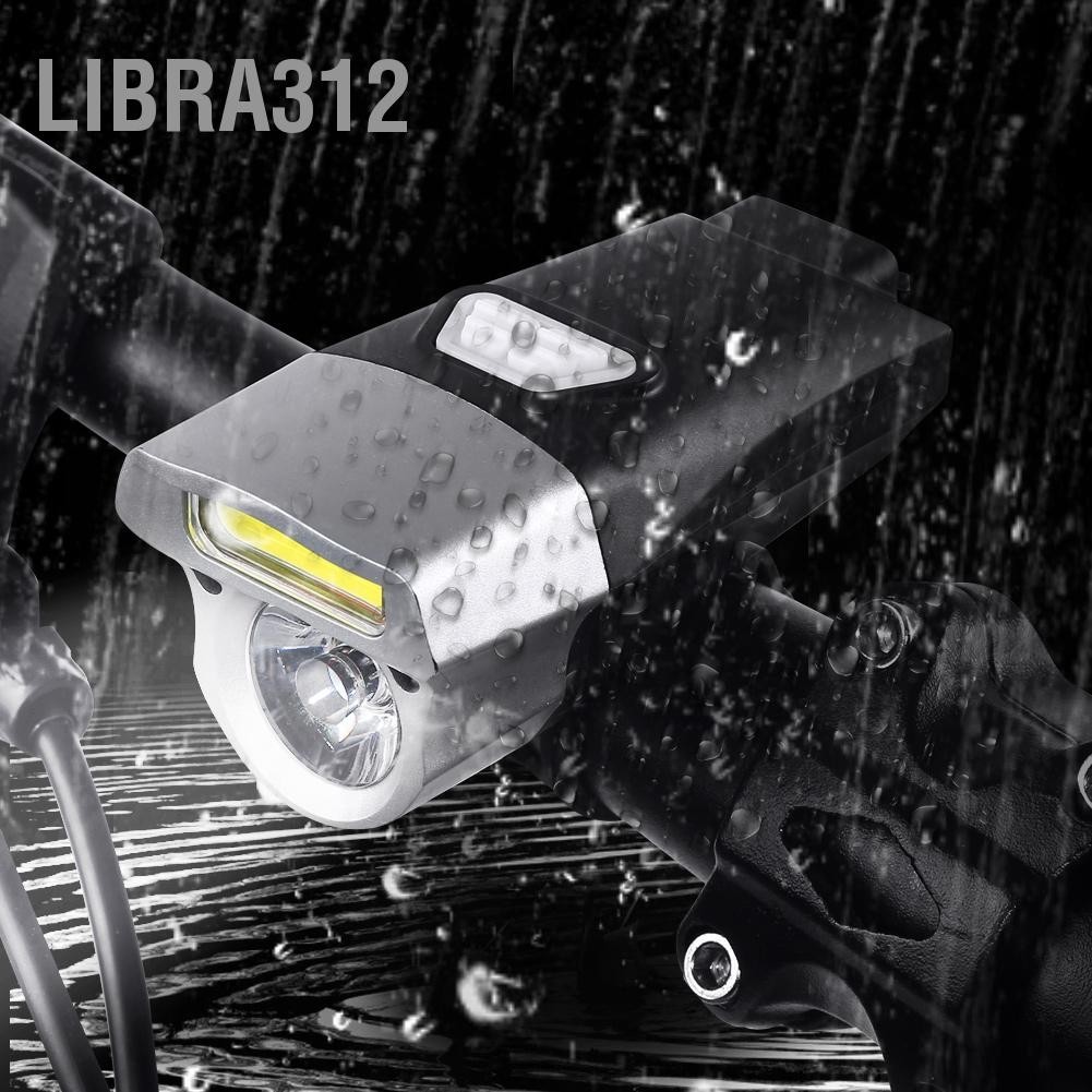 Libra312 จักรยานกันน้ำ LED ไฟหน้าสว่าง USB ไฟหน้าจักรยานแบบชาร์จไฟได้พร้อมเมาท์
