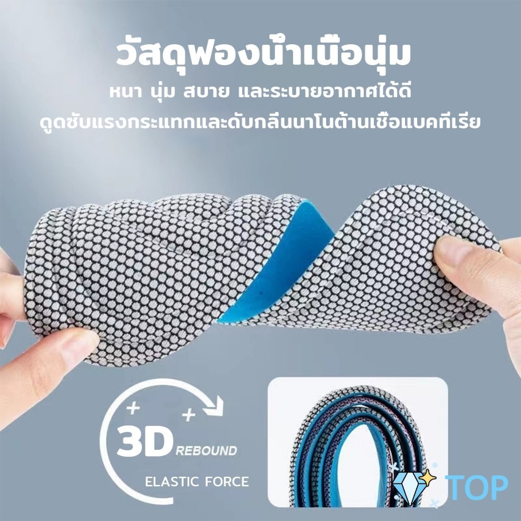 แผ่นรองเท้าเพื่อสุขภาพ ใส่สบาย ป้องกันการปวดเท้า ขนาด 35-46 insoles