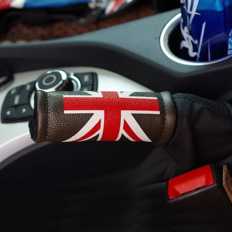 สติกเกอร์หนังตกแต่งมือจับเบรกมือด้านในรถยนต์ สําหรับ Mini Cooper S JCW R55 R56 R60 F55 F56 F60