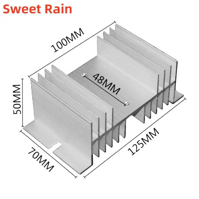 Ssr อลูมิเนียมความร้อน 10A-120A Silver Tone Solid State Relay ฮีทซิงค์หม้อน้ําสําหรับเฟสเดียว SR-W