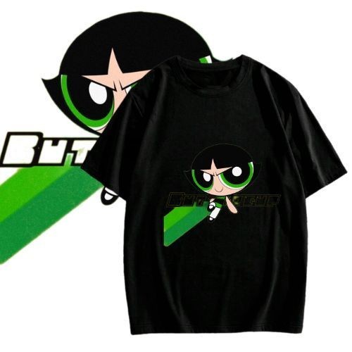 【ผ้าฝ้าย 100%】 เสื้อยืดคอตตอนสีดำลายPOWERPUFFGIRLS(สินค้าส่งจากไทยไม่ต้องรอนาน)ใส่สบายสไตล์เกาหลีAS-