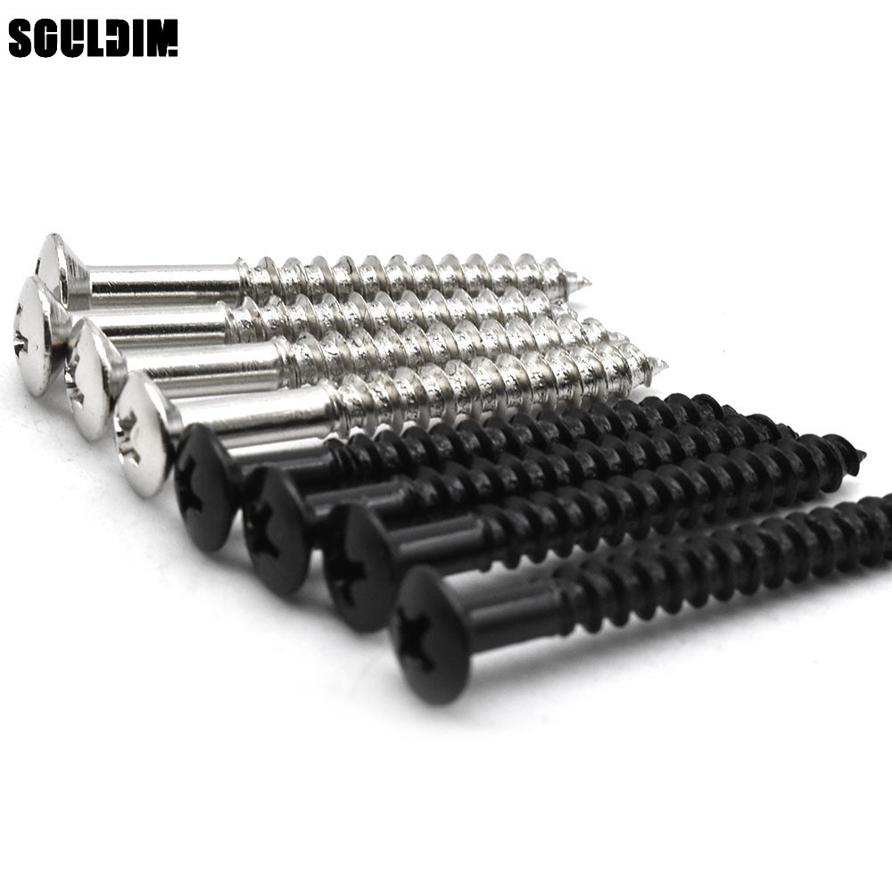 40ชิ้นโลหะกีตาร์คอแผ่นสกรูกีตาร์ไฟฟ้าตราสารโลหะยึดคอ4.8x45มิลลิเมตรสําหรับ เอฟดี กีตาร์ไฟฟ้าชิ้นส่วน
