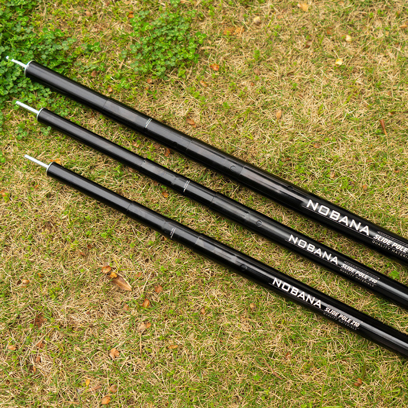 กลางแจ ้ งขนาดใหญ ่ Flysheet Pole Camping แบบพกพาหนาพิเศษยืดเต ็ นท ์ Pole Camping Sunshade สนับสนุน Rod Telescopic