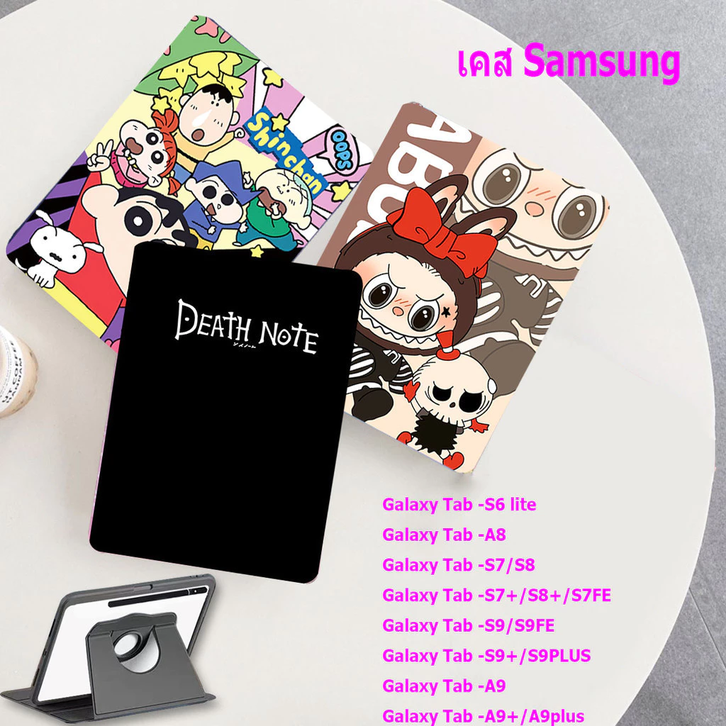 เคสฝาพับ สําหรับ Samsung Galaxy Tab S6 lite A8 S7/s8+ S9FE S9+ A9 A9+ A7lite เคสลายการ์ตูนน่ารัก มีช่องใส่ปากกา S10+