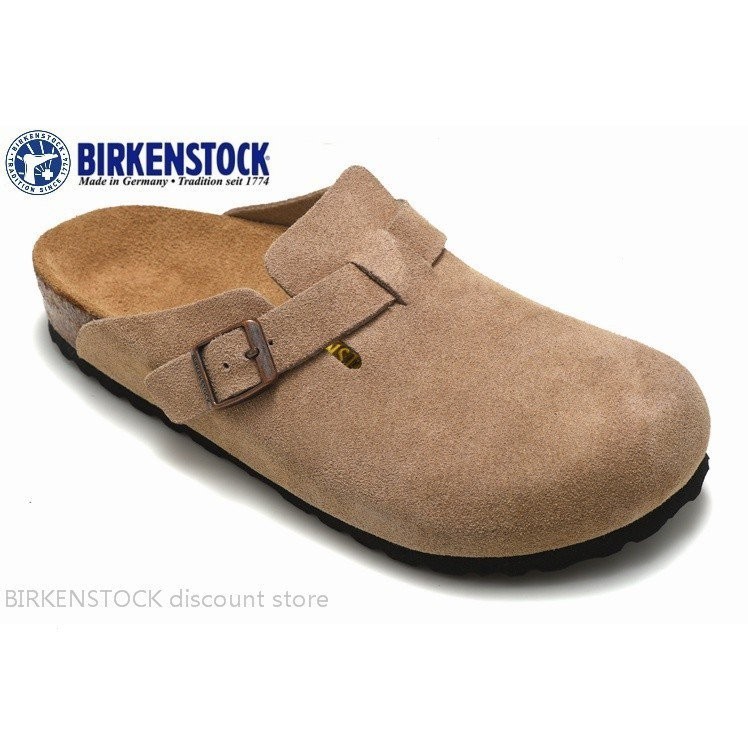 [Original ]Birkenstock Boston Men/Women Classic Cork Brown Anti-Fur Slipper Sandals 34-46