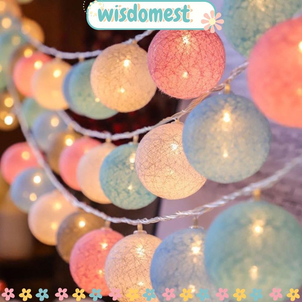 Wisdomest USB Balls String, 10/20 LEDS USB Power Fairy Lights String, Colourful Ball Chain กลางแจ้ง 1.5 M/โคมไฟแปลกใหม่ตกแต่งปาร์ตี้