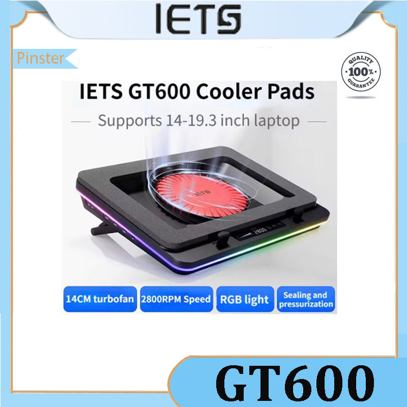 IETS GT600 พัดลมเทอร์โบทรงพลัง RGB แล็ปท็อป Cooling Pad แล็ปท็อปสําหรับเล่นเกม Cooling สําหรับ 14-19