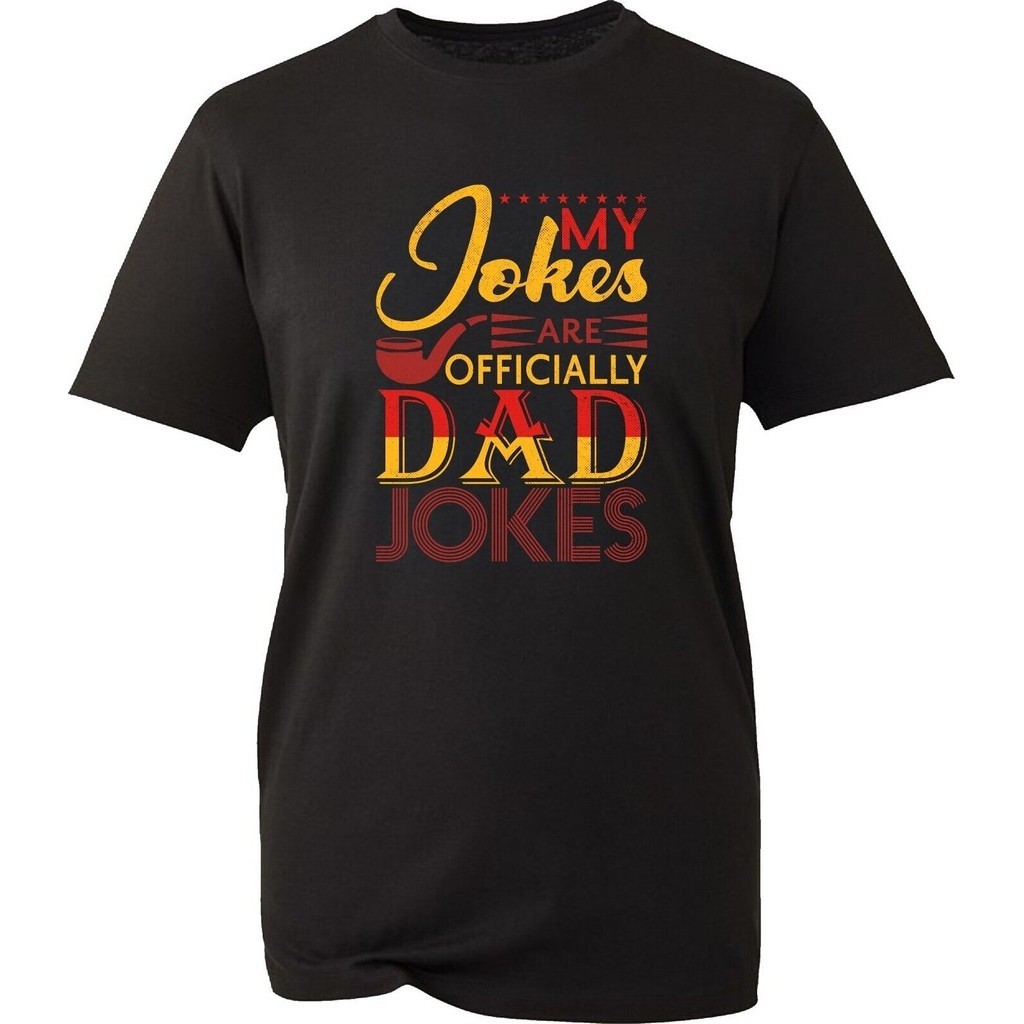 My Jokes Are Official Dad Jokes เสื้อยืดตลกสโลแกนวันพ่อ Tee Top